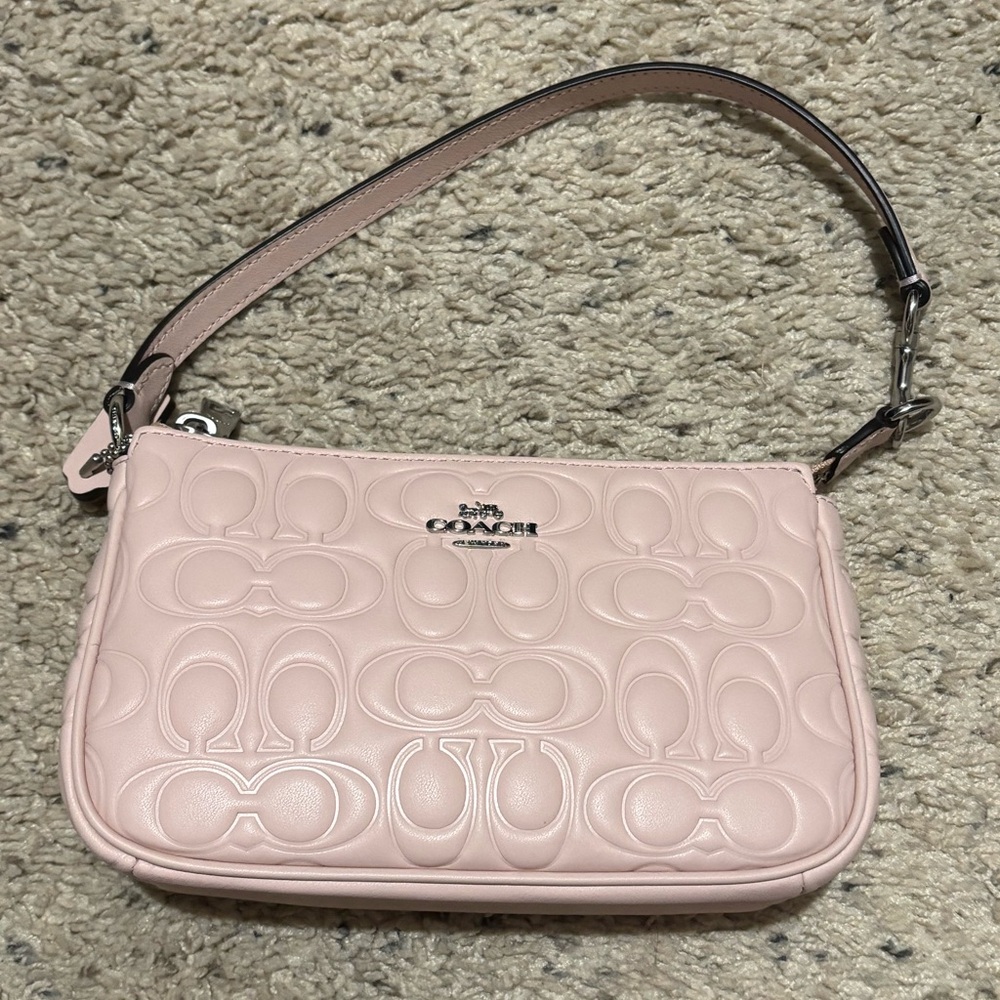 Coach Pale Pink Embossed Leather Nolita Shoulder Bag